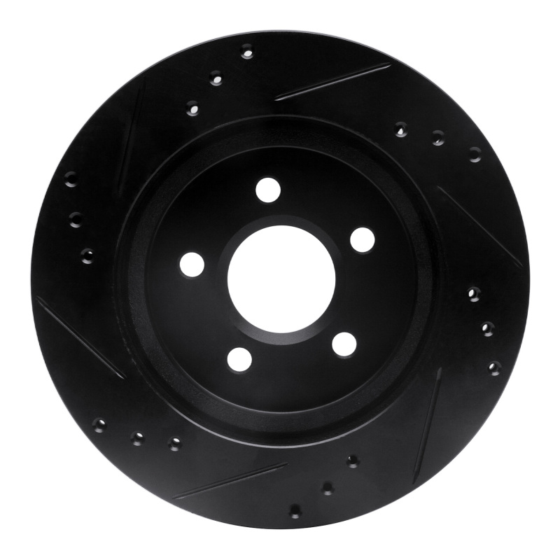 Ford Thunderbird Brake Rotor (1) - Rear Right - R1 Concepts - Drilled & Slotted - Black - `00-`06